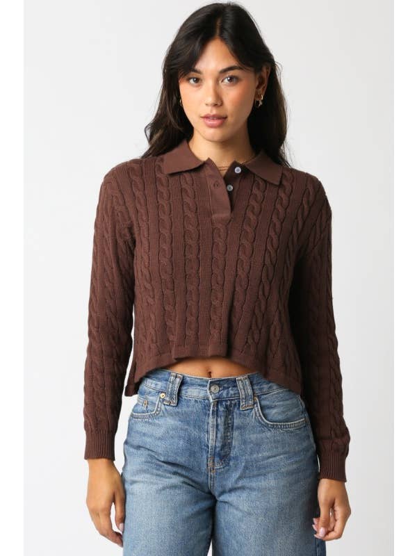 Olivaceous - Wholesale Knit Top - Women's - Norah Collar Knit Top