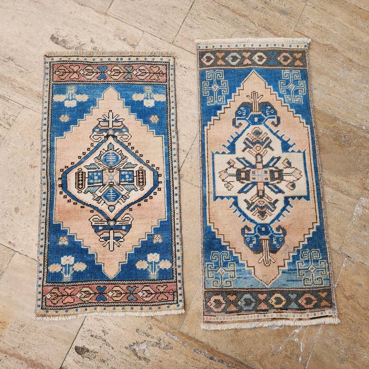 Handknutet litet turkiskt mattpar - högkvalitativ ren ull för wholesale av Vintage Pillows Store