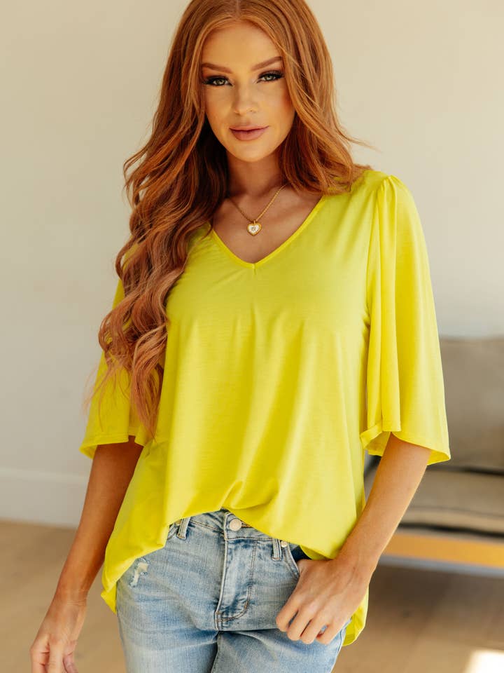Bella Nova Style Co - Wholesale Blouse - Women's - Cali Blouse in Neon Yellow