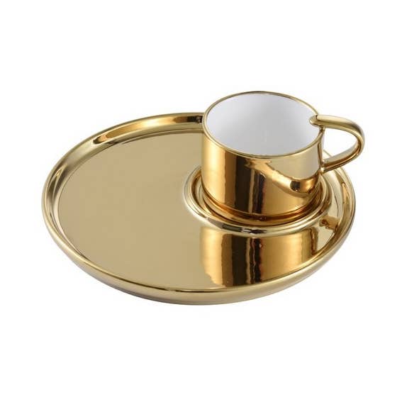 Espresso Cup and Plate - 16,5x16,5x7,6cm - FOR COFFEE LOVERS pour la vente par Pampa Bay