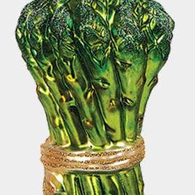 Décoration de Noël en verre poli avec bouquet d'asperges pour la vente par Pinnacle Peak Trading