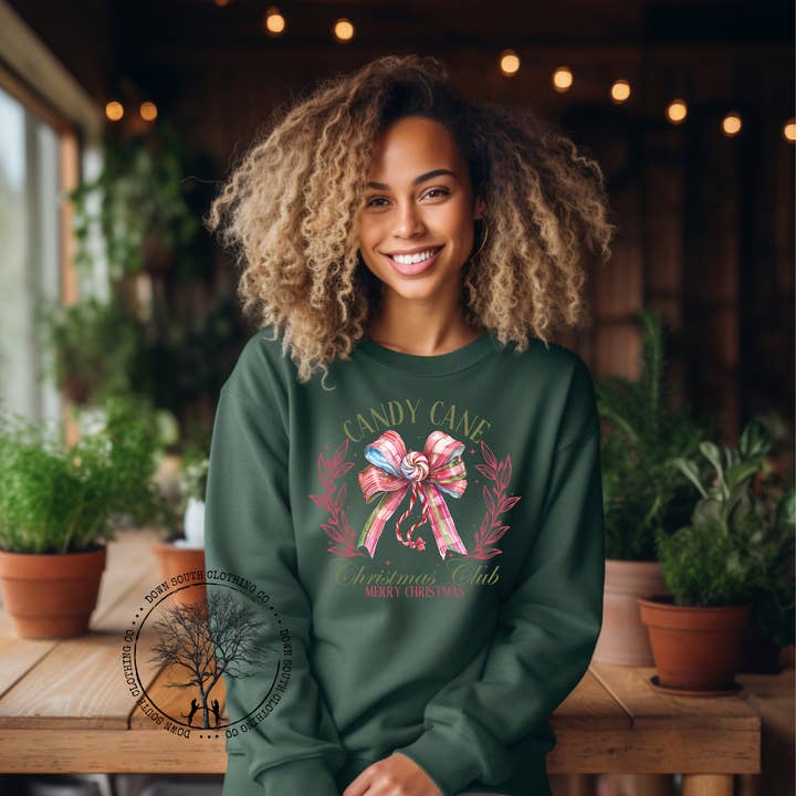 Candy Cane Club Sweatshirt for wholesale by Down South Clothing Co
