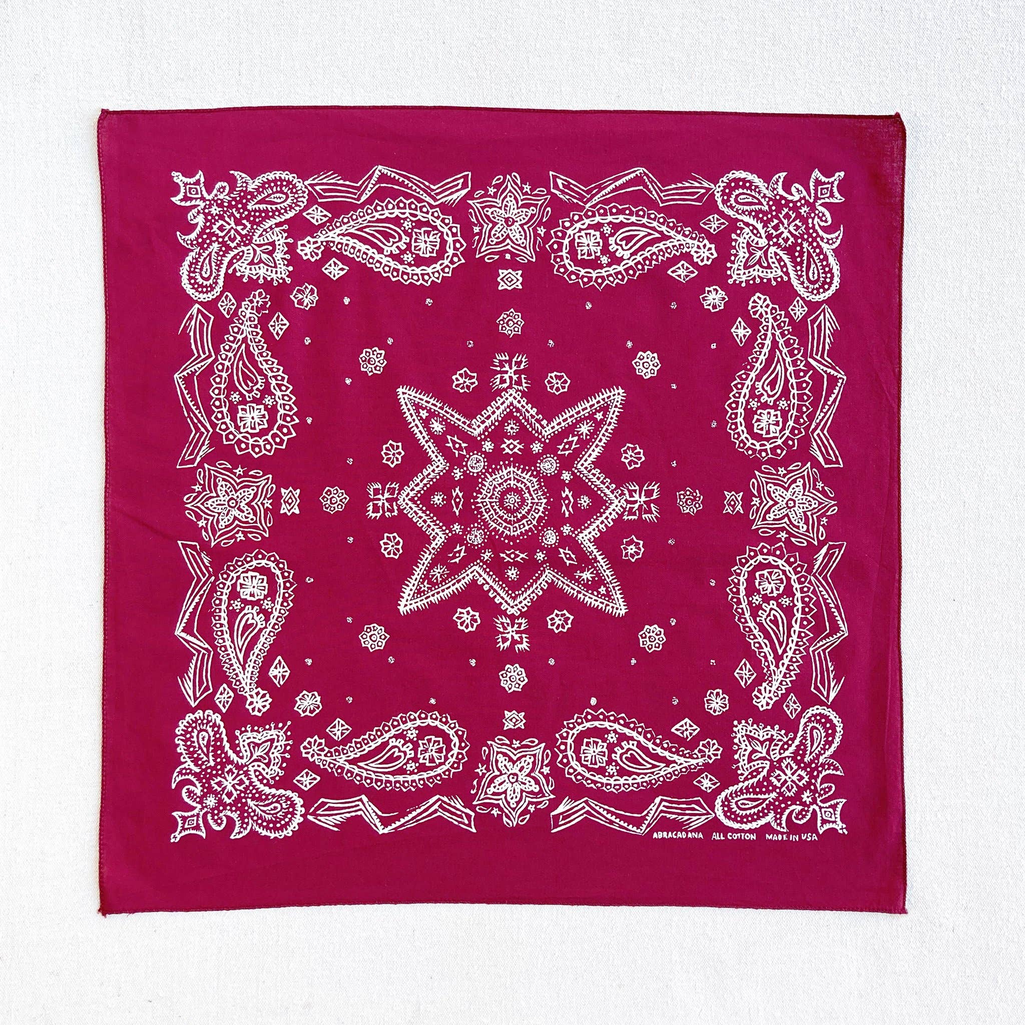 Abracadana – Großhandel Bandana – Unisex – Wein Sketchy Paisley Bandana3