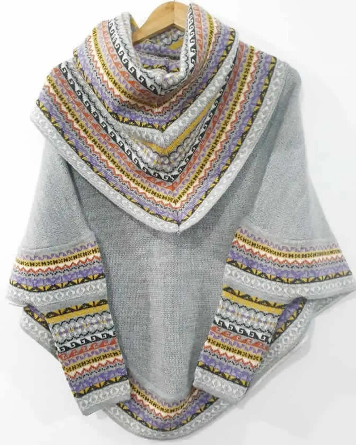 MODA LATINA - Wholesale Poncho - Women's - Superfine Alpaca Wool Knitted Turtleneck Poncho Cape2