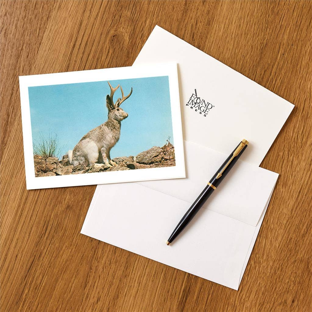 Found Image Press - Wholesale Stationery/Notecard Set - Greeting Card NP-495 Jackalope1