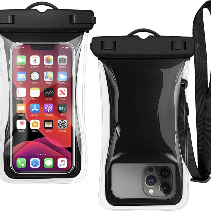 BARSUPPLY - Wholesale Phone Case - Unisex - 2-Pack Floatable Water Proof iPhone Phone Pouch (Patented Air Chamber) Floating Waterproof Dry Bag - Summer Accessories for Beach, Boating (fits iPhone 13, 14 Pro Max and Samsung s22, s23 Ultra)