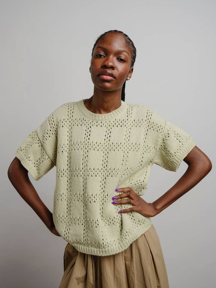 Florence Grid Tee - Fresco for wholesale by The Endery