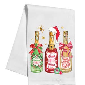 Christmas Bottles Kitchen Towel for wholesale by RosanneBeck Collections