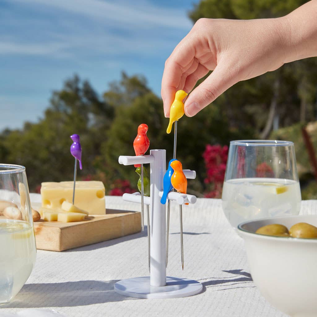 Balvi - Wholesale Decorative Tabletop Object - Snack Fork, Birdies, x6, Inox/ABS4