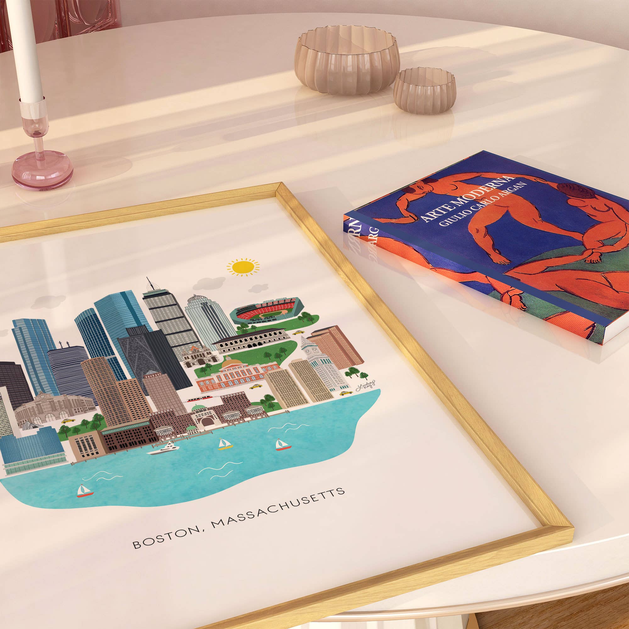 Lindsey Kay Collective - Wholesale Art Print - Boston Skyline Illustration - Art Print4