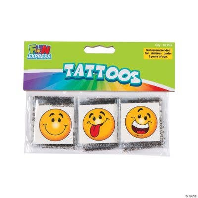 VP SMILE FACE TATTOOS (3DZ/PBH) 6 PBH/UN for wholesale by Fun Express