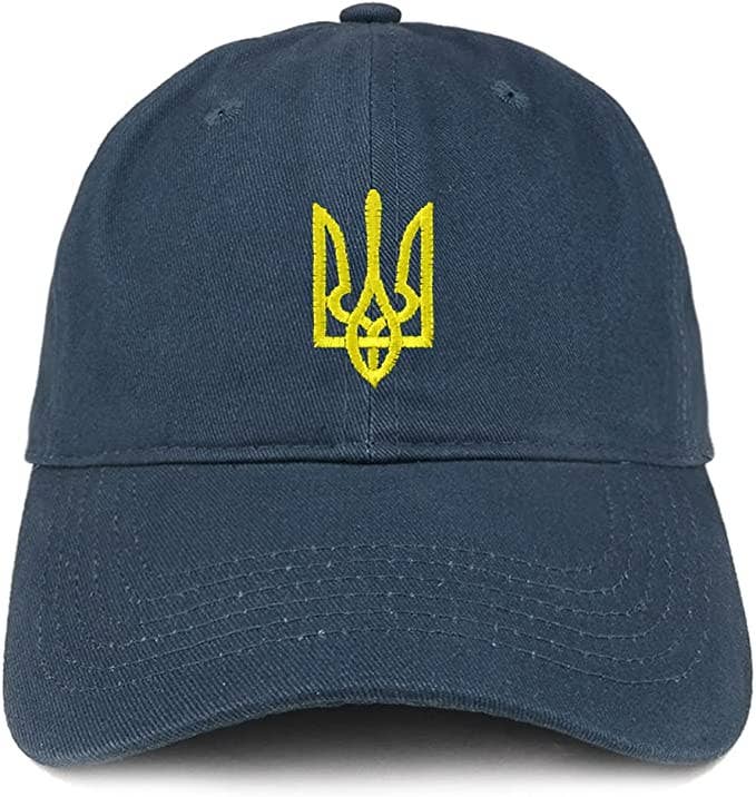 Trendy Apparel Shop – Boné de beisebol - Unissexo por atacado – Boné de Algodão Macio Bordado Símbolo Nacional Ucraniano0