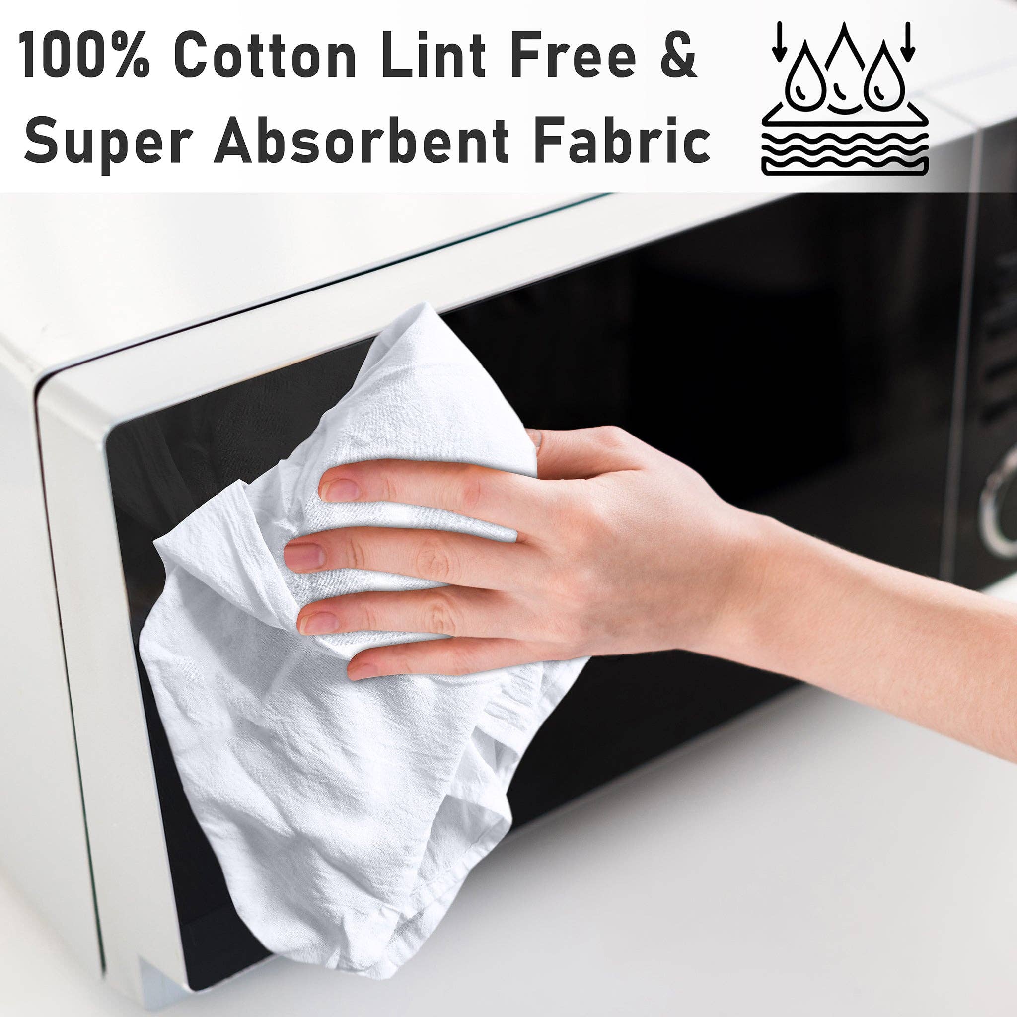 Ruvanti - Wholesale Tea Towel - 12-Pack Flour Sack Dish Towels, 100% Cotton, 28x28 Inches3