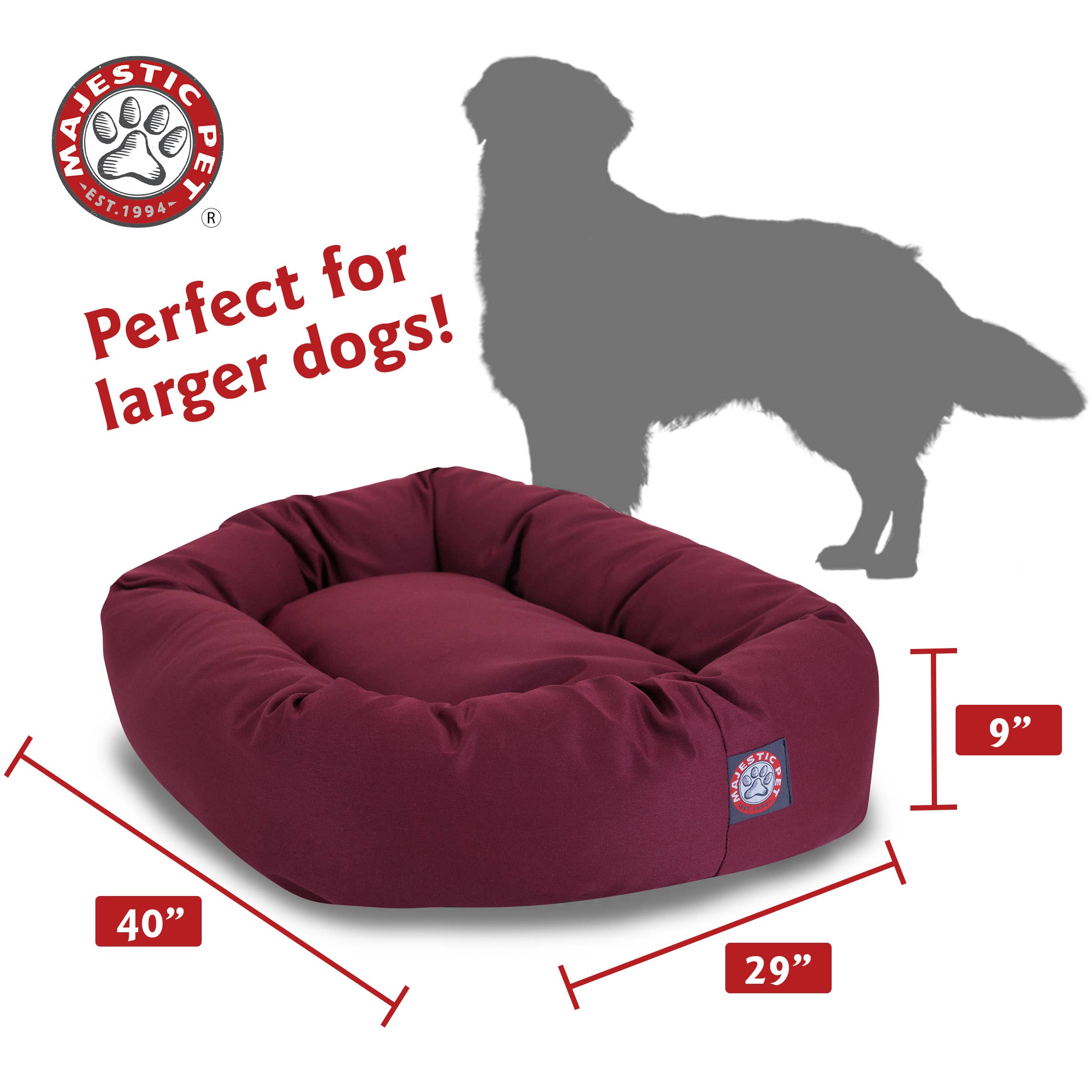 Majestic Pet Products - Vente Panier – chien - Lit pour chien Bagel en poly/coton66
