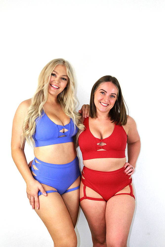 Rarr Designs - Wholesale Athletic Shorts - Women's - Sasha Mid Waist Garter Short – Sangria Red1