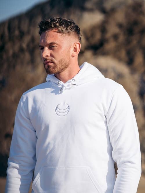 Men's Classic White Hoodie for wholesale by Cove Clothing