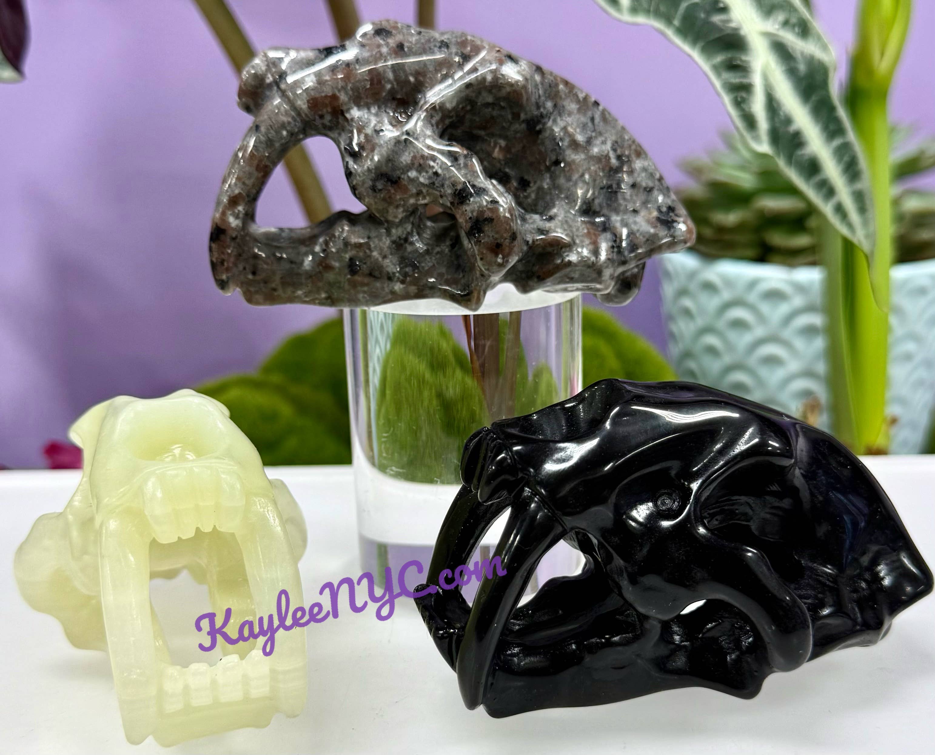 KayleeNYC - Wholesale Spiritual Stone/Crystal - 9cm Mix Natural Crystals Saber Tooth Skull Healing0