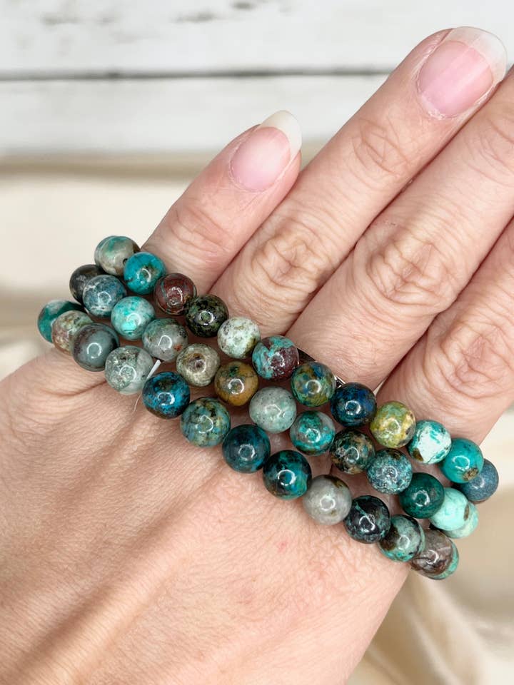Pulsera Chrysocolla para venta al por mayor de Serendipity Crystals