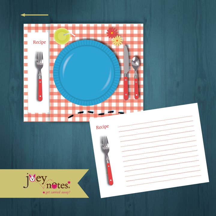 Picnic Place Setting: Recipe Cards, Invitation, or Notecard for wholesale by joey notes
