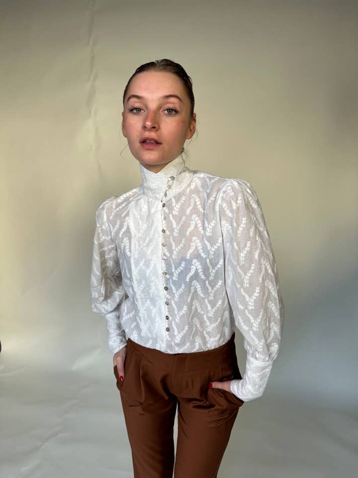 Asymmetrical Buttoned Collar for wholesale by Lacerf