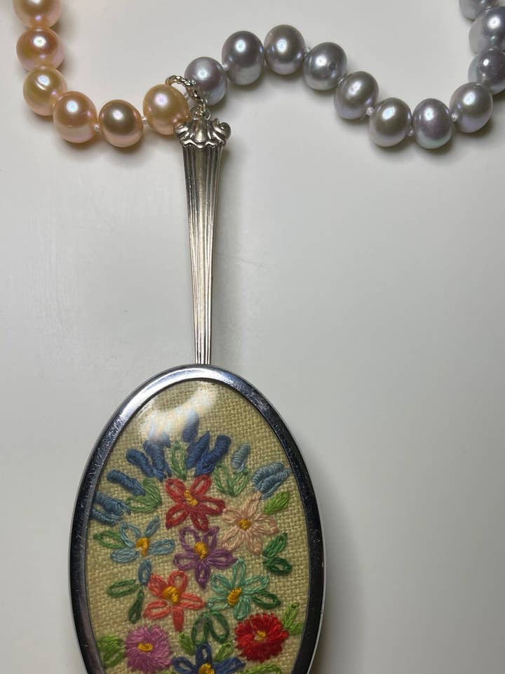 Sterling Silver Brooch With Spoon And Cultured Pearls for wholesale by DecoFiniti LLC