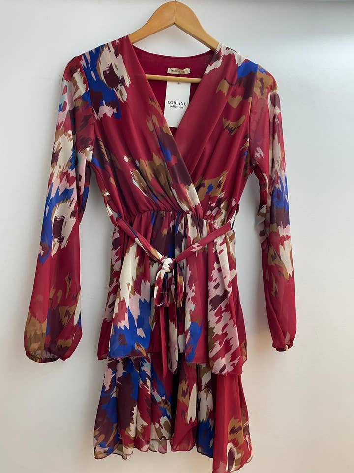 1036CC one size printed short dress for wholesale by LORIANE