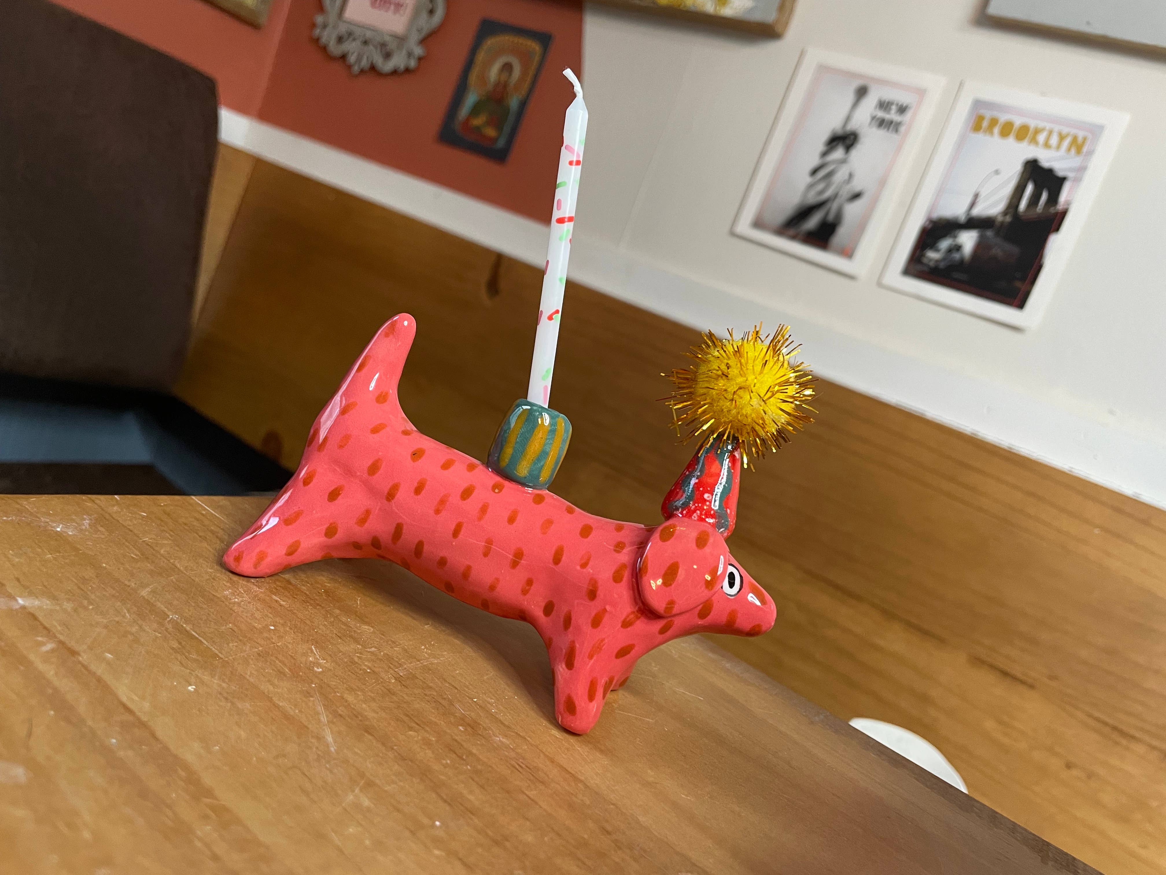 By Bianca Rae - Wholesale Candle Holder - Single or Triple PARTY Dog Candle Holder 0