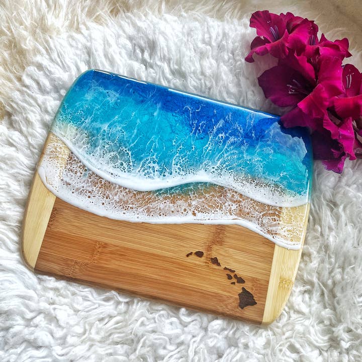 TBM Creations LLC - Wholesale Cheese Board - HAWAIIAN ISLANDS Ocean Charcuterie board Maui made11