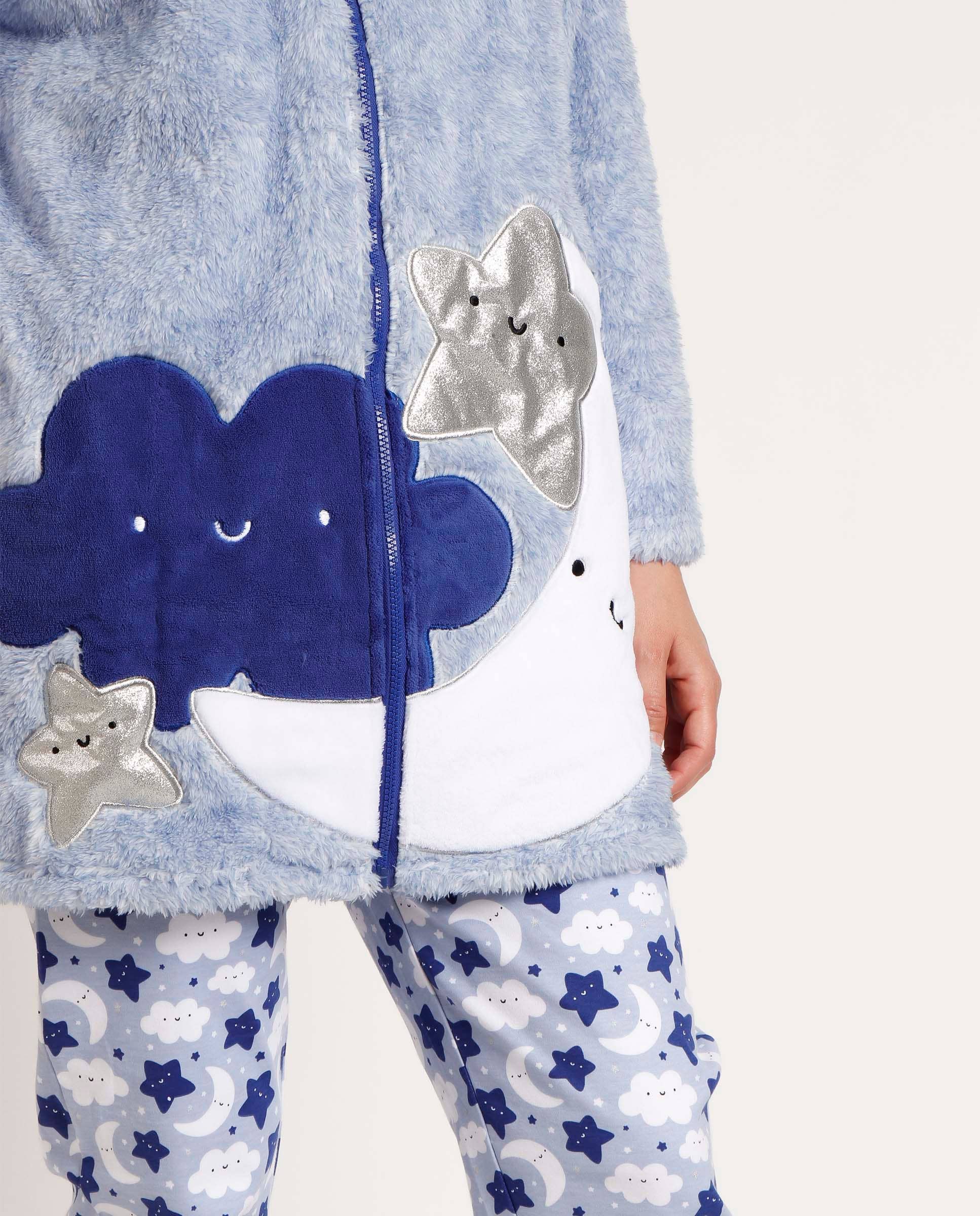 BLEU Peignoir chaud à manches longues ADMAS Dreams Come True Cremall... en vente sur Faire3