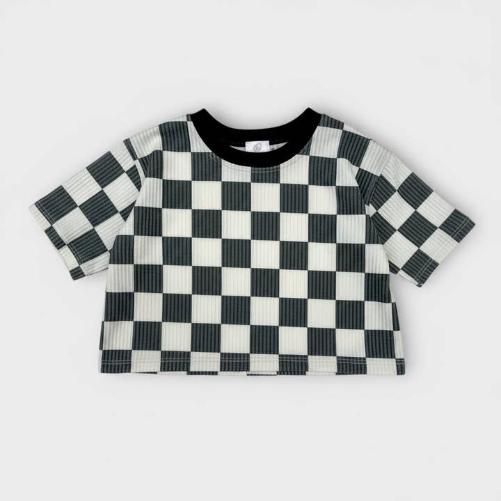 Kids Checked Out Tee – Boxy Checkerboard Top for wholesale by Best Day Ever Kids