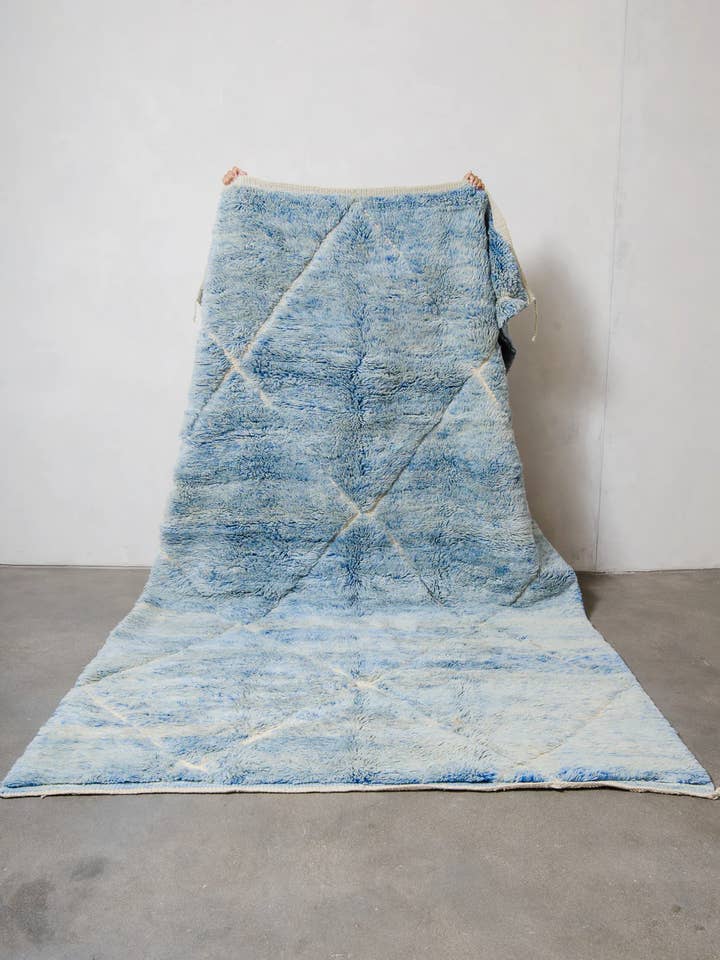 Blue Moroccan Berber Rug, Sky Blue Shag rug, Large Area rug for wholesale by BerberNest
