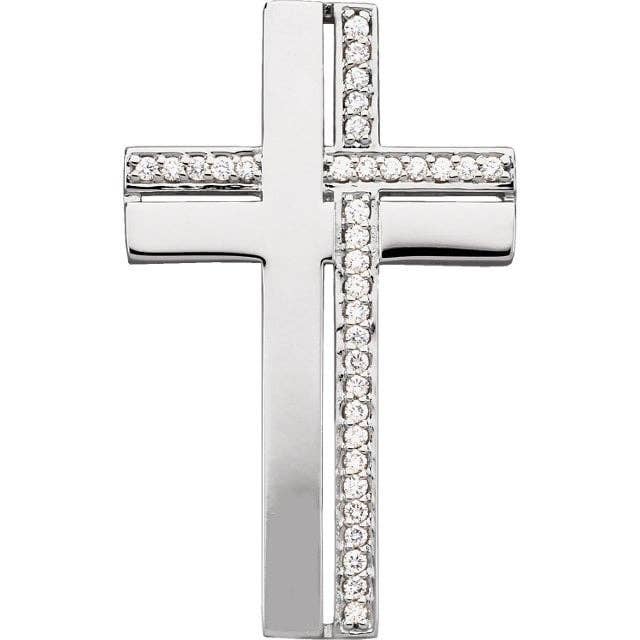 14K White 1/4 CTW Diamond Cross Pendant for wholesale by NYMAN JEWELERS