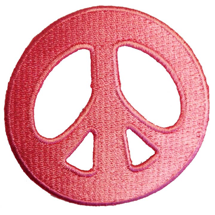 Rosa Aufnäher / Bügelbild - Peace Frieden Symbol Hippie für den Großhandel auf Faire