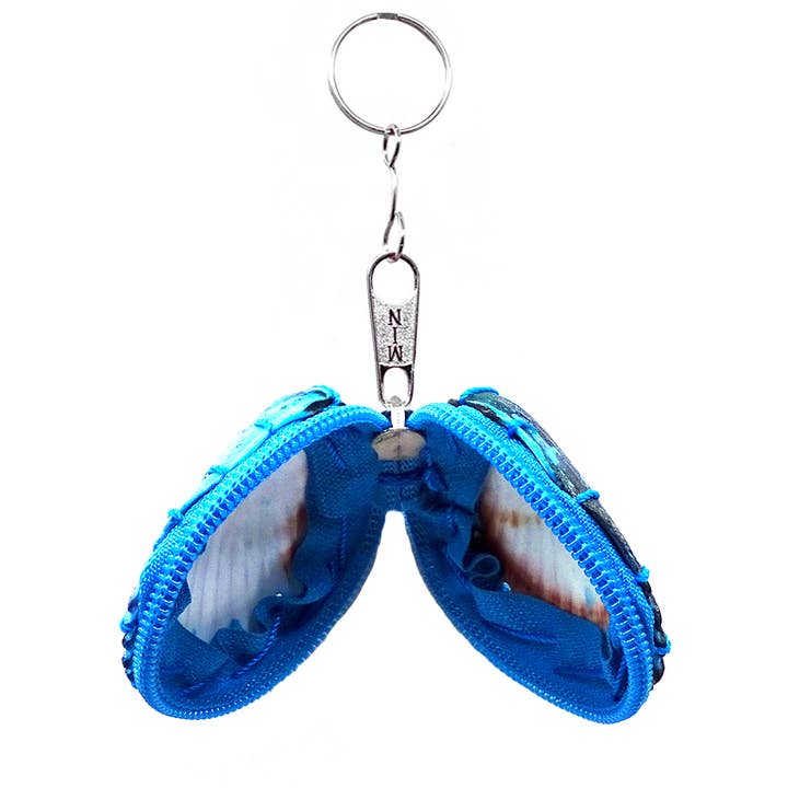 Pichincha - Wholesale Keychain - Women's - Natural Dyed Clam Shell Hard Coin Purse Keychain3