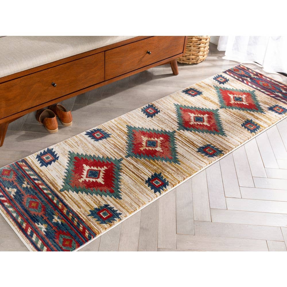 Well Woven – Tapete por atacado – Tapete Tribal Tradicional Southwestern Lea Creme11