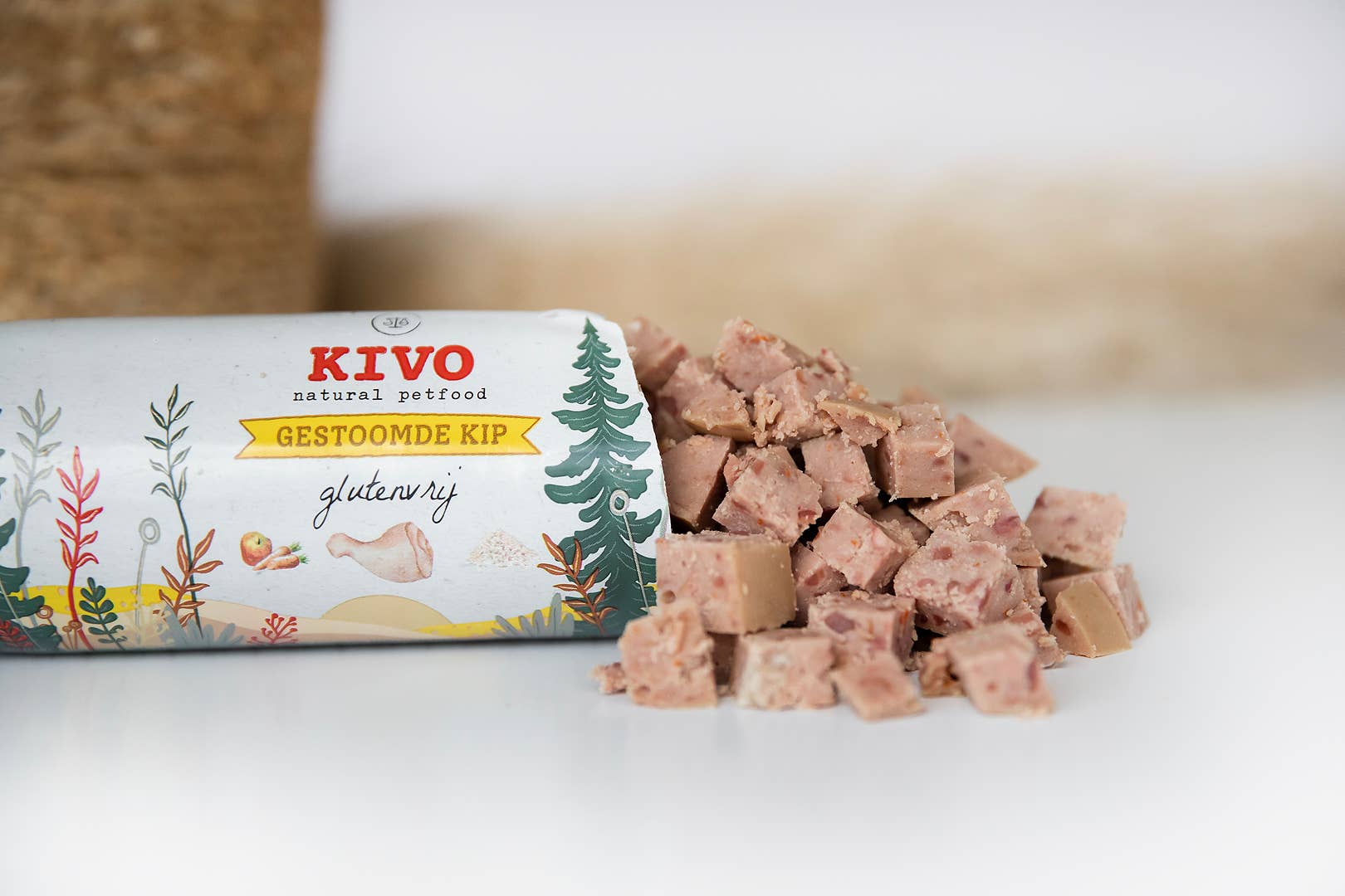 Kivo Petfood - Venta al por mayor Comida - Perros - Carne al vapor de pollo - Salchicha estable en estante - Sin gluten1