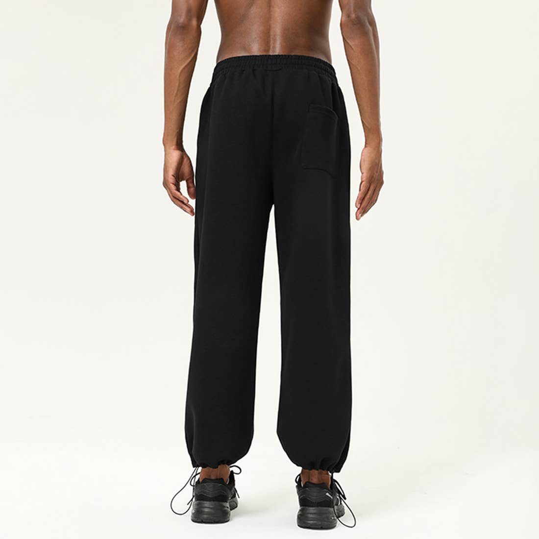 Man Winter Black Loose Drawstring Fitness Sport Sweatpants for wholesale on Faire2
