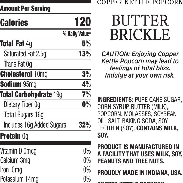 Copper Kettle Popcorn - Wholesale Popcorn - Butter Brickle Tub - 22 Servings2