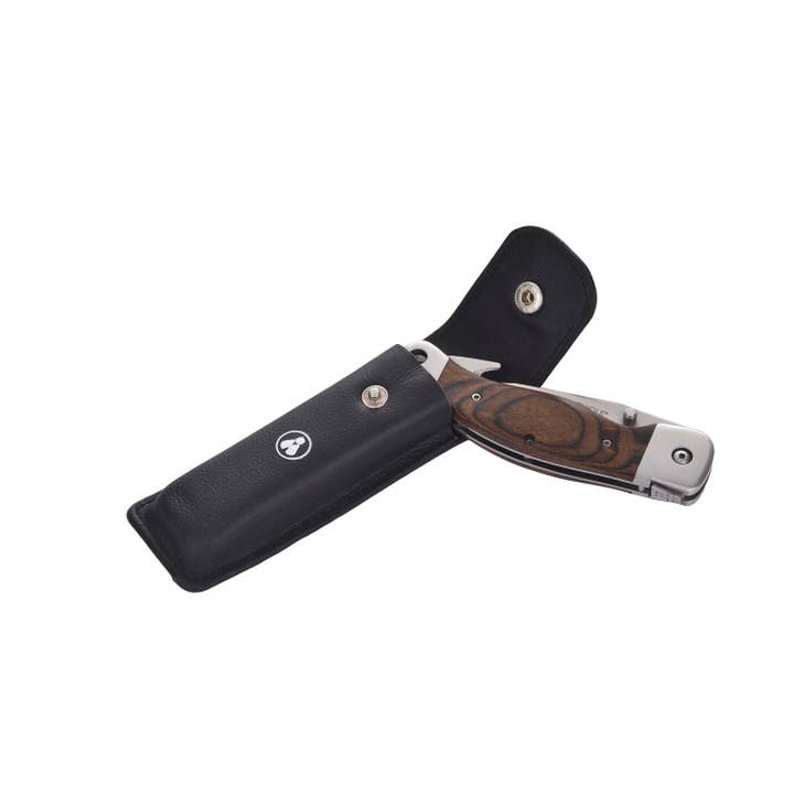 LAGUIOLE HERITAGE - Wholesale Pocket Knife/Holder - Laguiole Heritage Hunting Knife Set with Black Leather Case 4