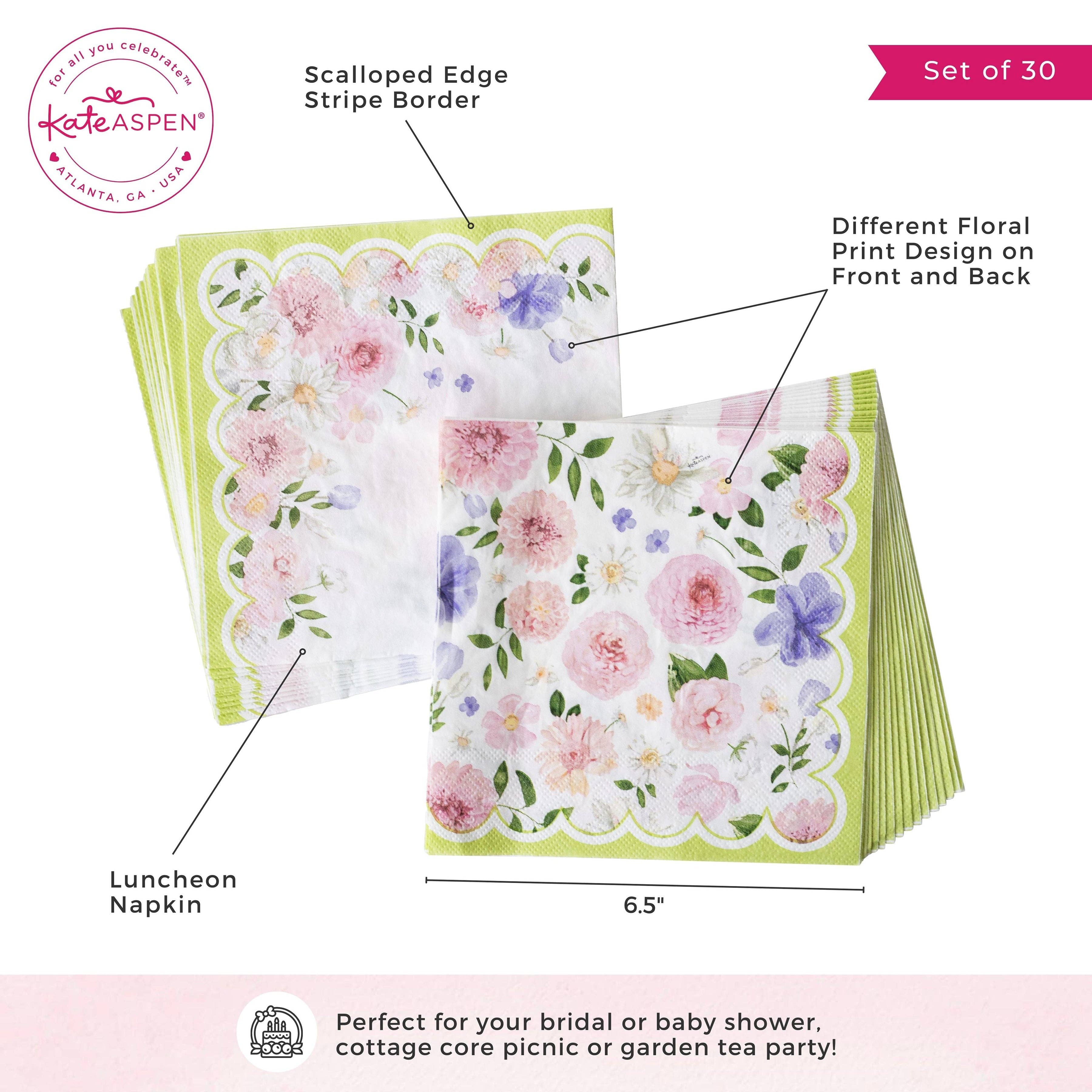 Kate Aspen – Großhandel Einweg-Serviette – Tea Time Party Papierservietten, 2-lagig, 30 Stück5