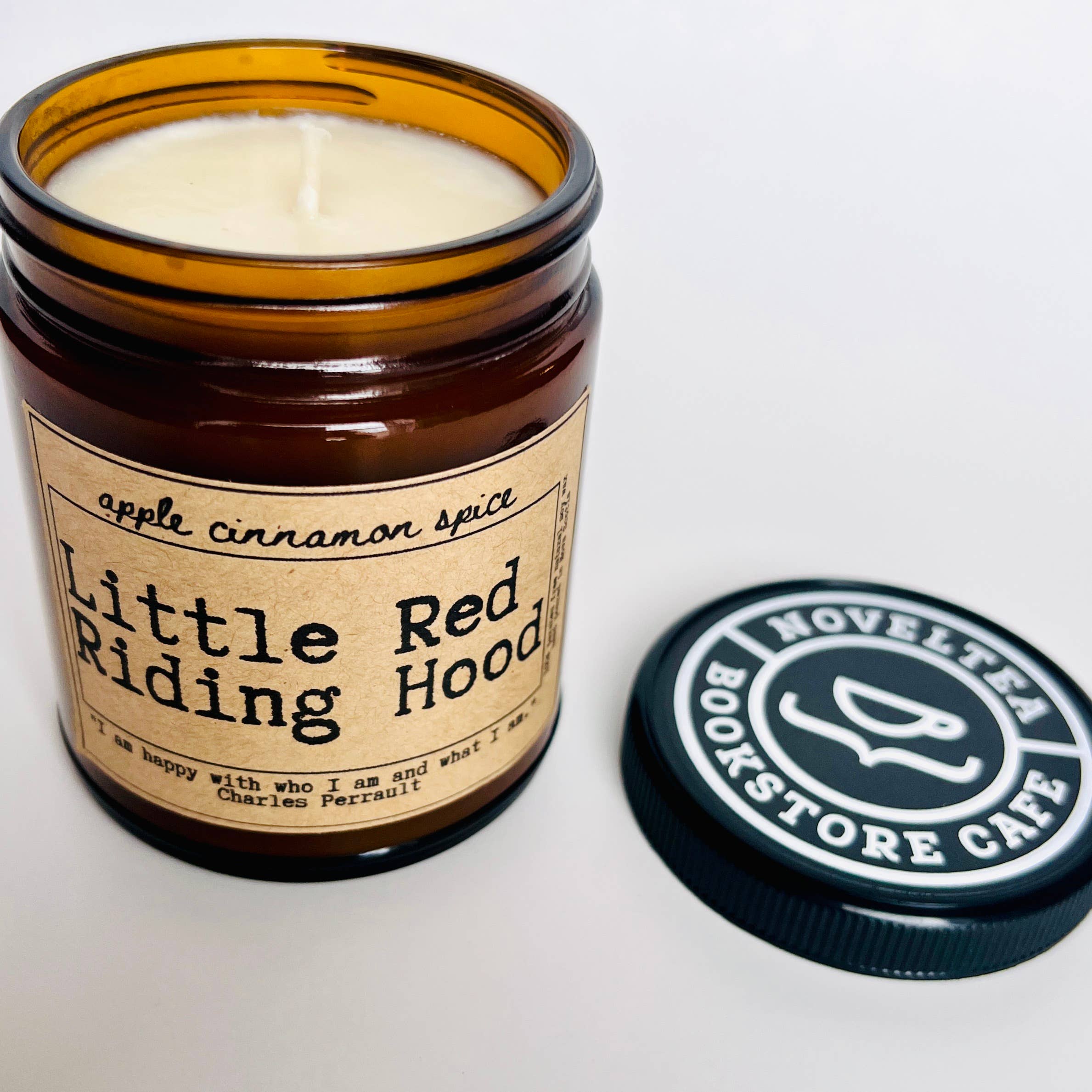 NovelTea Bookstore & Gifts - Wholesale Jar/Filled Candle - Little Red Riding Hood -  Apple Spice Scented Candle8