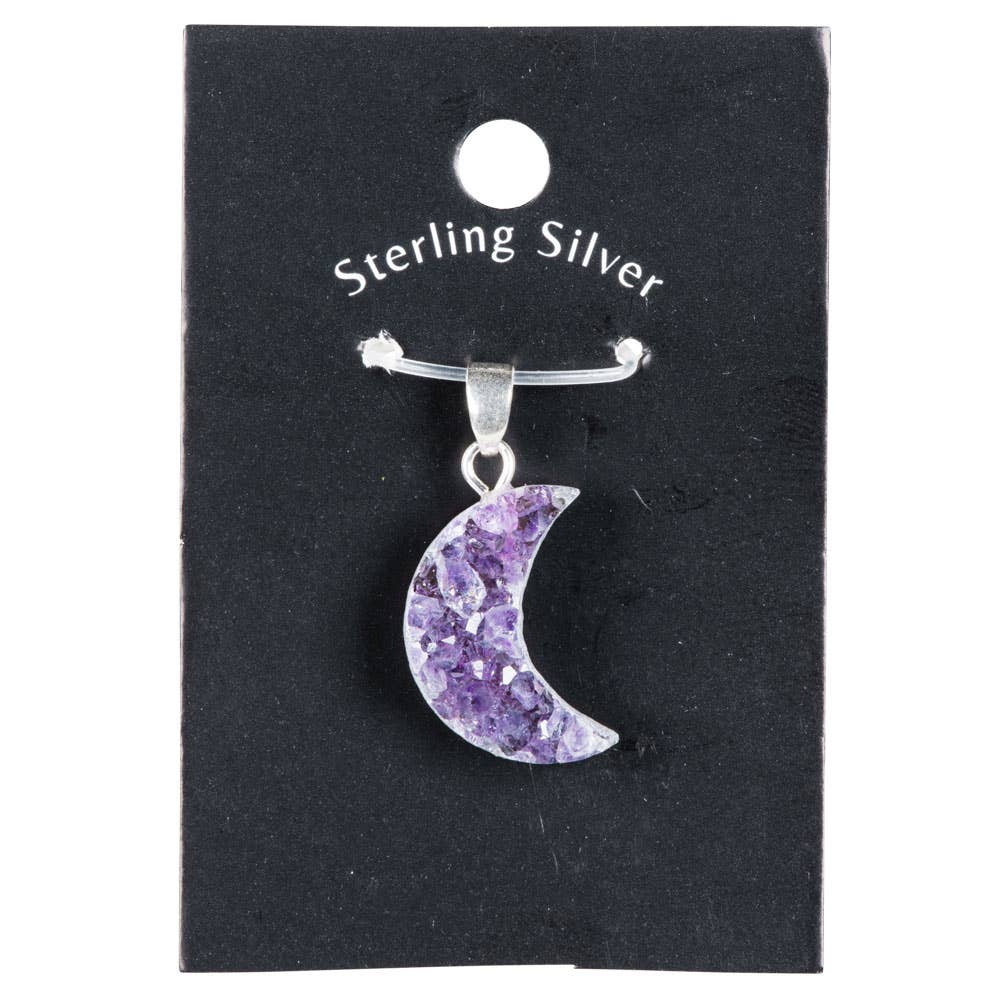 Benjamin International - Vente Breloques/médailles personnalisées - PETIT PENDENTIF DRUZY MOON EN AMÉTHYSTE ET ARGENT STERLING1