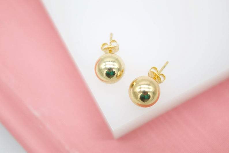 MIA Jewelry - Wholesale Stud/Post Earrings - 18K Gold Filled Ball Stud Earrings (L142)