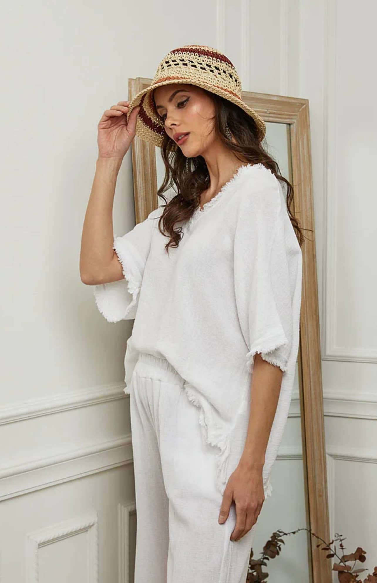 LÉA & LUC - Wholesale Blouse – Women’s - Plain blouse in 50% Linen and 50% Cotton REF. 982810