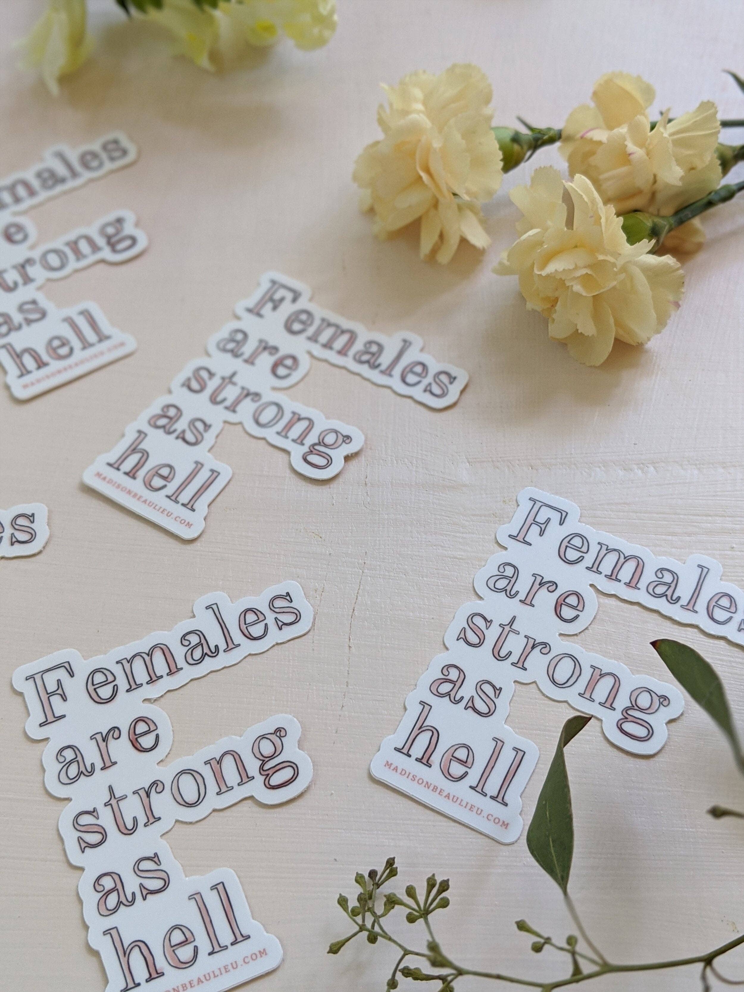 Beau Paper Co. – wholesale Klistermärke – Kvinnor är starka som fan-klistermärke2