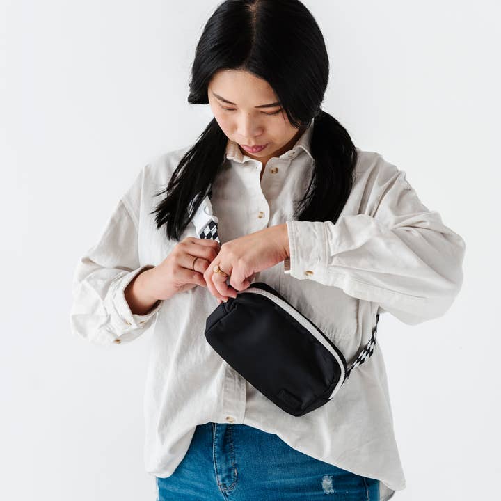 Big Little Wish - Wholesale Belt Bag - Women's - Checkered Strap Fanny Pack 4