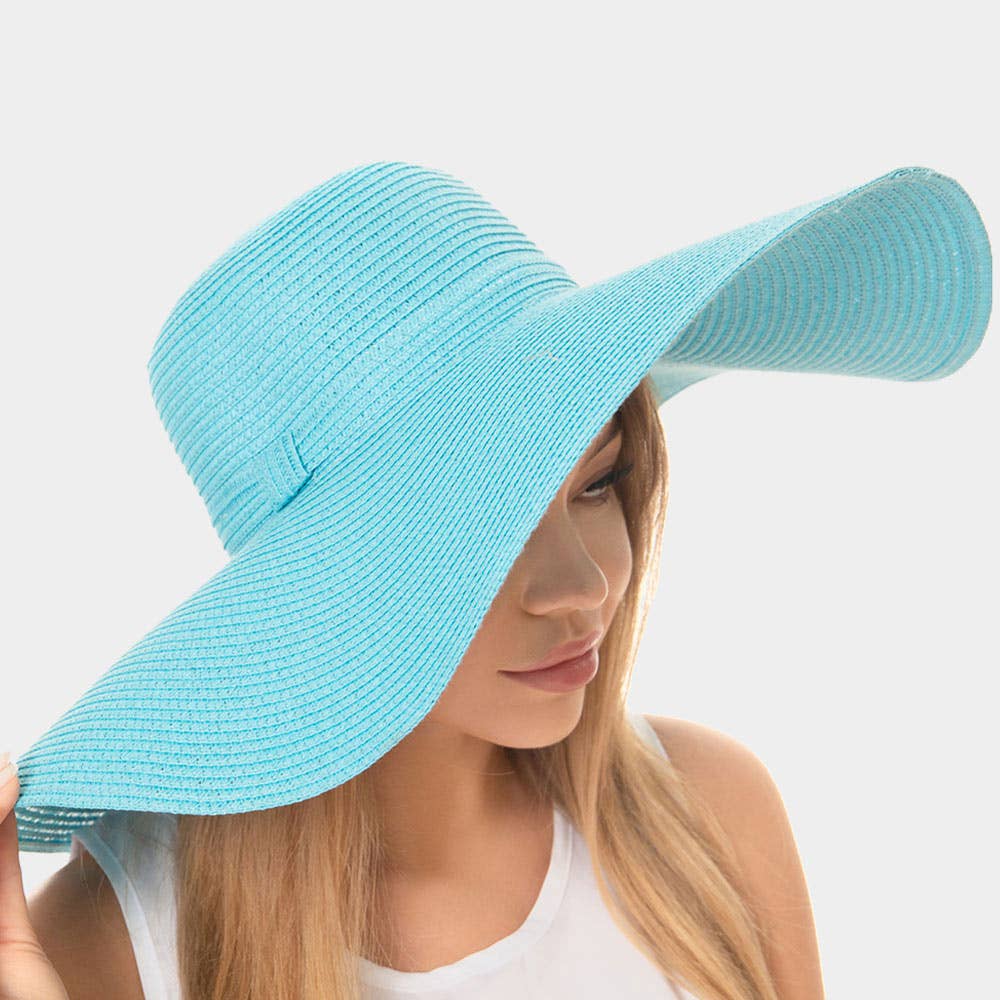 Sensibling Corp. - Vente Chapeau de paille – femme - Chapeau de soleil souple à large bord uni en paille3
