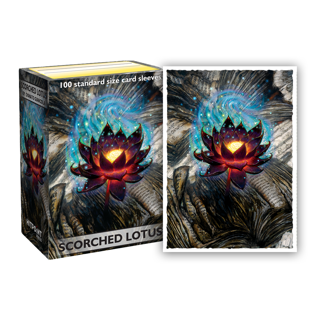 Hit Point Press - Wholesale Tarot Cards - Dragon Shield Matte Sleeves - Scorched Lotus (Donato Giancola)1