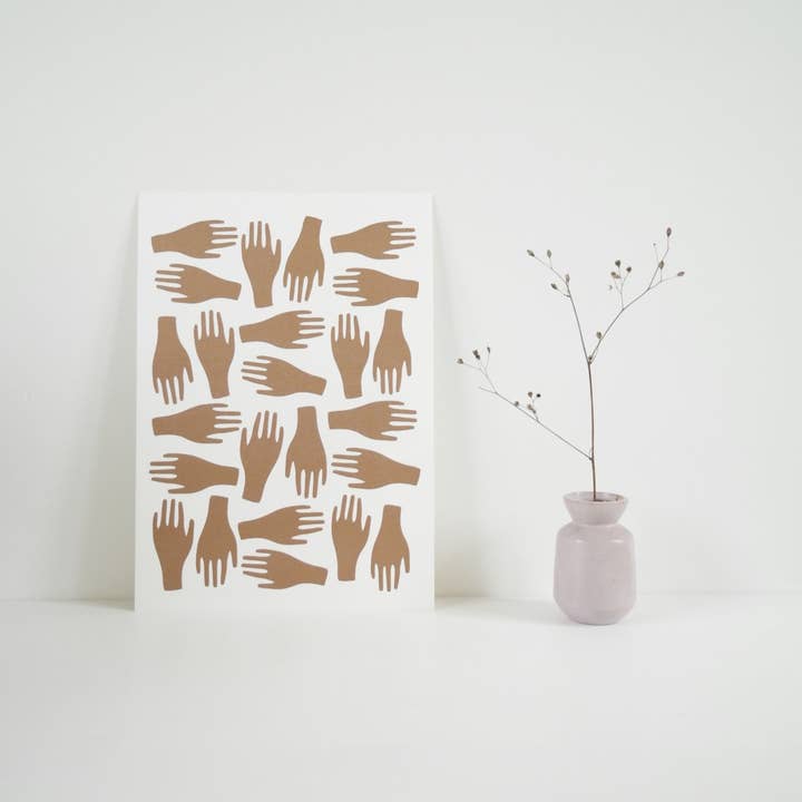 Riso Print A4 'Hugs' - Metallic Copper for wholesale by Silvia Visscher