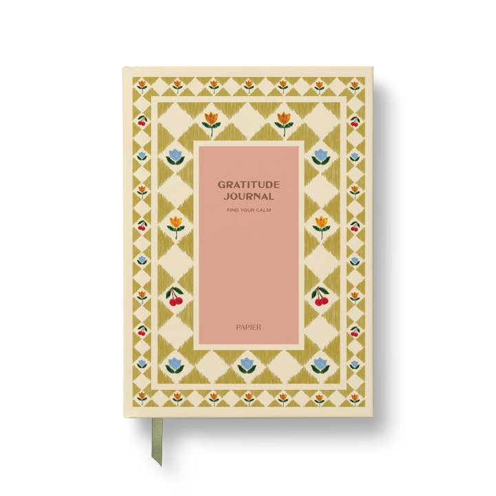Guided Gratitude Journal, A5 Hardcover - Folk Garden for wholesale by Papier